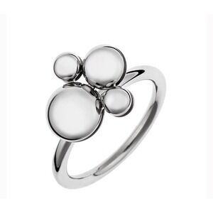 NWT CALVIN KLEIN Liquid Dangle Silver Spin Ring Size 8 MSRP $110